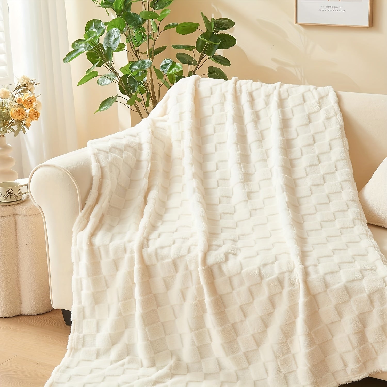 Soft and Cozy Luxurious Glam Plaid Throw Blanket - Reversible, All-Season 3D Checkered Pattern Fantasy Themed Polyester Flannel Fleece Bed Throw for Perfect Comfort Lootquake LLC