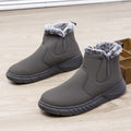 Winter Snow Boots Men V Cutout Shoes With Plush Ankle Boots Pi-Mart