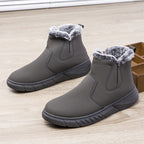 Winter Snow Boots Men V Cutout Shoes With Plush Ankle Boots Pi-Mart