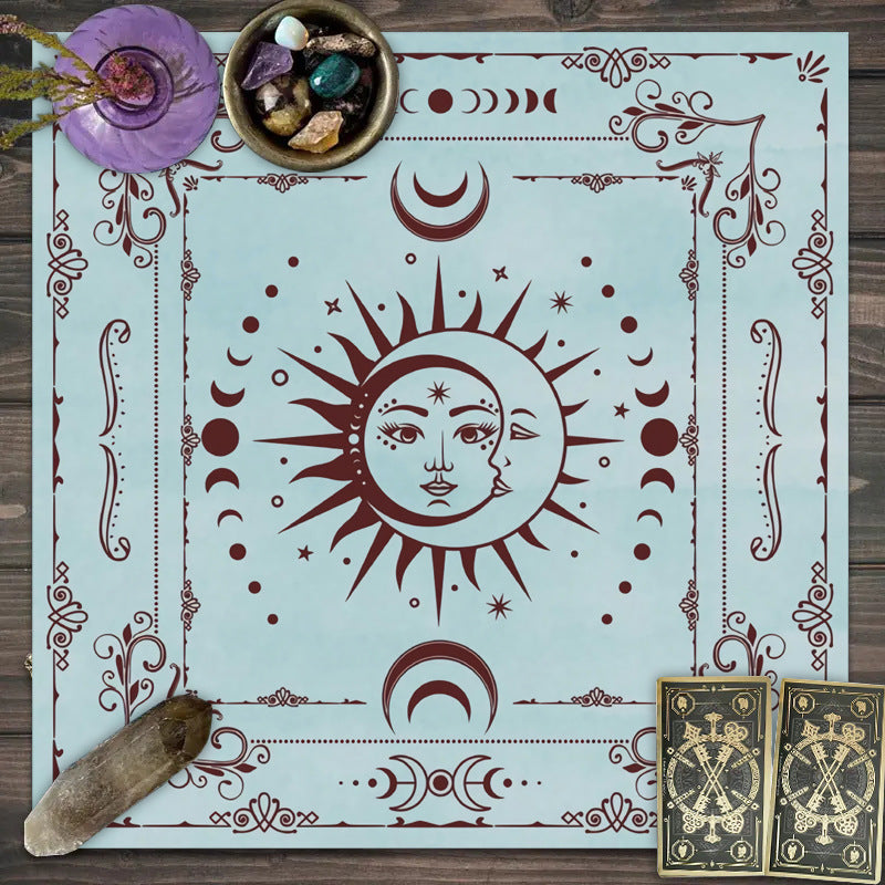 Tarot Tablecloth Board Game Decorative Cloth Have Your Power Mandala Moon Phase Floral Butterfly Tablecloth Pi-Mart