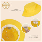 Canvas Bucket Hat - Washed Cotton Moldable Brim - UPF Sun Protection