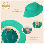Canvas Bucket Hat - Washed Cotton Moldable Brim - UPF Sun Protection