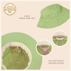 Canvas Bucket Hat - Washed Cotton Moldable Brim - UPF Sun Protection