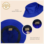 Canvas Bucket Hat - Washed Cotton Moldable Brim - UPF Sun Protection