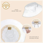 Canvas Bucket Hat - Washed Cotton Moldable Brim - UPF Sun Protection