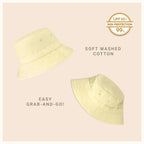 Canvas Bucket Hat - Washed Cotton Moldable Brim - UPF Sun Protection