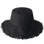 Frayed Bucket Hat - Wide Brim Cotton - UPF 50+ Sun Protection - One Size