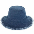 Frayed Bucket Hat - Wide Brim Cotton - UPF 50+ Sun Protection - One Size