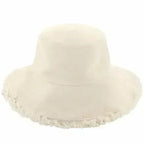 Frayed Bucket Hat - Wide Brim Cotton - UPF 50+ Sun Protection - One Size
