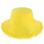 Frayed Bucket Hat - Wide Brim Cotton - UPF 50+ Sun Protection - One Size