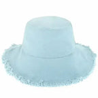 Frayed Bucket Hat - Wide Brim Cotton - UPF 50+ Sun Protection - One Size