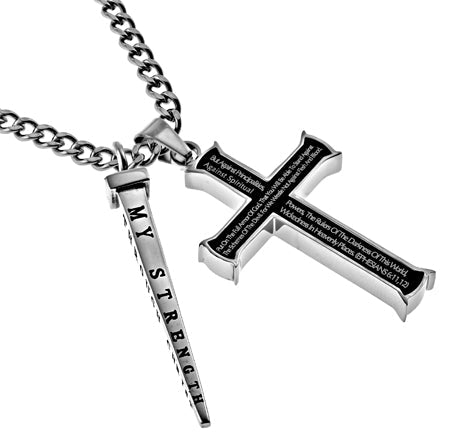 Black Cross Nail Necklace KingdomWear