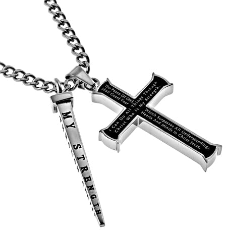 Black Cross Nail Necklace KingdomWear