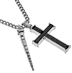 Black Cross Nail Necklace KingdomWear