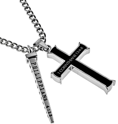Black Cross Nail Necklace KingdomWear
