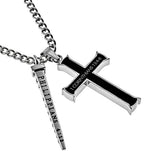 Black Cross Nail Necklace KingdomWear