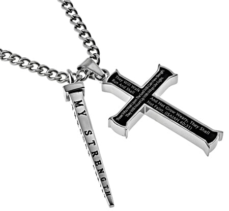 Black Cross Nail Necklace KingdomWear