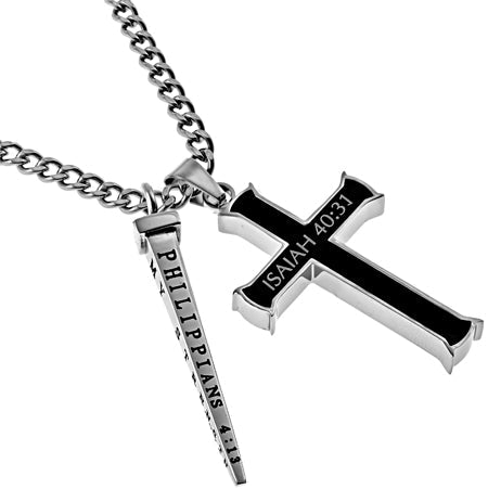 Black Cross Nail Necklace KingdomWear