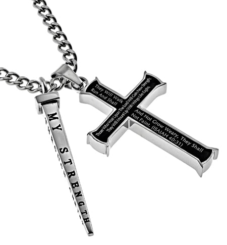 Black Cross Nail Necklace KingdomWear