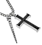 Black Cross Nail Necklace KingdomWear
