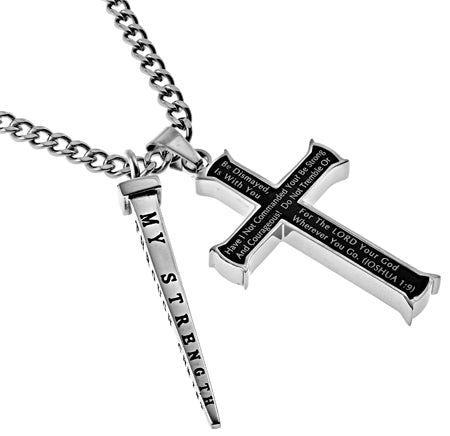 Black Cross Nail Necklace KingdomWear