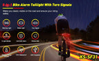 Bicycle Alarm Taillight Anti Theft USB Rechargeable Bicycle Rear Tail Light Turn Signal Warning Cycling Light Bike Alarm With Remote Rechargeable Rear Bike Light Waterproof Auto ON/Off Bicycle Lights Bike Turn Signals Brake Light Stevvex