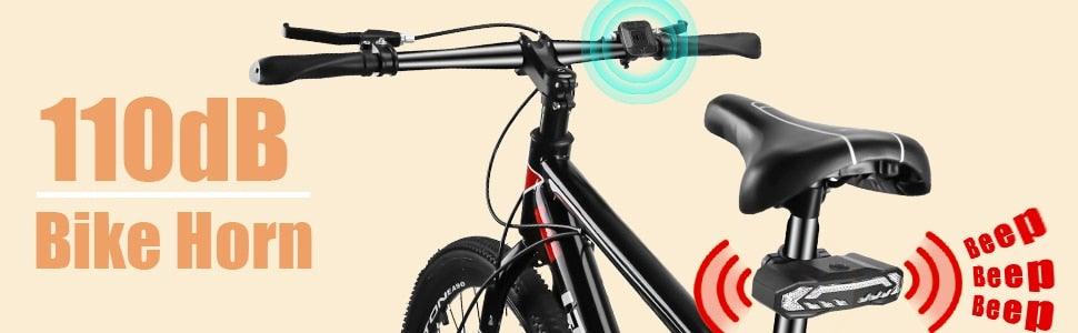 Bicycle Alarm Taillight Anti Theft USB Rechargeable Bicycle Rear Tail Light Turn Signal Warning Cycling Light Bike Alarm With Remote Rechargeable Rear Bike Light Waterproof Auto ON/Off Bicycle Lights Bike Turn Signals Brake Light Stevvex