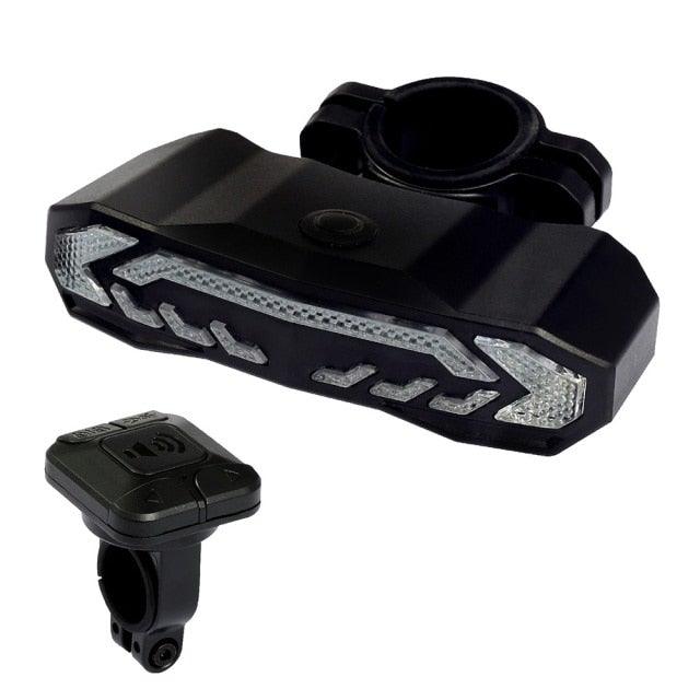 Bicycle Alarm Taillight Anti Theft USB Rechargeable Bicycle Rear Tail Light Turn Signal Warning Cycling Light Bike Alarm With Remote Rechargeable Rear Bike Light Waterproof Auto ON/Off Bicycle Lights Bike Turn Signals Brake Light Stevvex