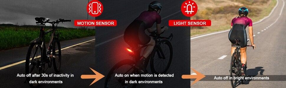 Bicycle Alarm Taillight Anti Theft USB Rechargeable Bicycle Rear Tail Light Turn Signal Warning Cycling Light Bike Alarm With Remote Rechargeable Rear Bike Light Waterproof Auto ON/Off Bicycle Lights Bike Turn Signals Brake Light Stevvex