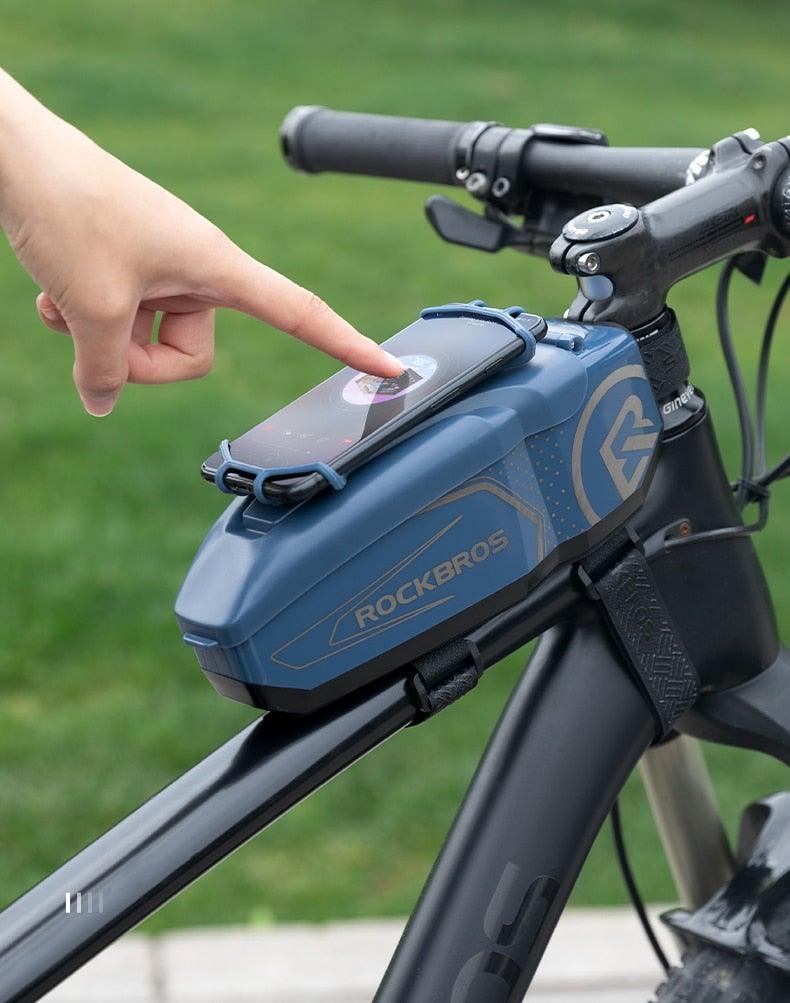 Bicycle Bag Rain cover Bike Phone Holder Bag Waterproof Biycle Basket 4-6.5' Front Phone Bag Moto Bicycle AccessoriesBike Top Tube Bag Bicycle Front Frame Bag Waterproof Bike Pouch Pack Bike Phone Bag Cycling Accessories Pouch For Mountain Road Bike Stevvex
