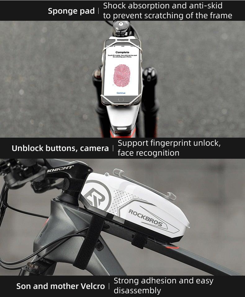 Bicycle Bag Rain cover Bike Phone Holder Bag Waterproof Biycle Basket 4-6.5' Front Phone Bag Moto Bicycle AccessoriesBike Top Tube Bag Bicycle Front Frame Bag Waterproof Bike Pouch Pack Bike Phone Bag Cycling Accessories Pouch For Mountain Road Bike Stevvex