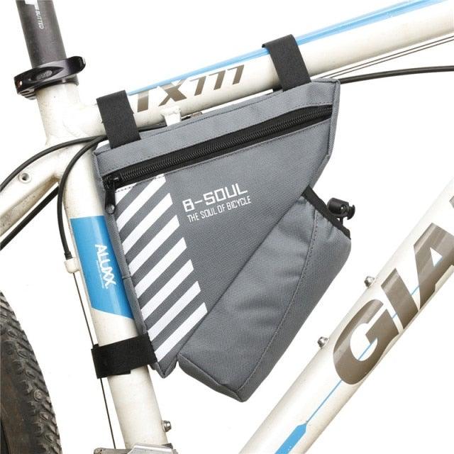 Bicycle Bag Waterproof Bike Triangle Bag Storage Mobile Phone Cycling Bag Bike Tube Pouch Holder Accessories Bike Frame Storage Bag Water Resistant Cycling Handlebar Top Tube Bag Under Seat Pouch Strap-On Adjustable Install Position Stevvex