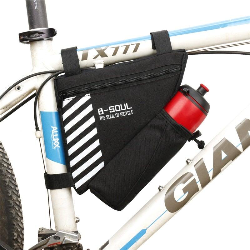 Bicycle Bag Waterproof Bike Triangle Bag Storage Mobile Phone Cycling Bag Bike Tube Pouch Holder Accessories Bike Frame Storage Bag Water Resistant Cycling Handlebar Top Tube Bag Under Seat Pouch Strap-On Adjustable Install Position Stevvex