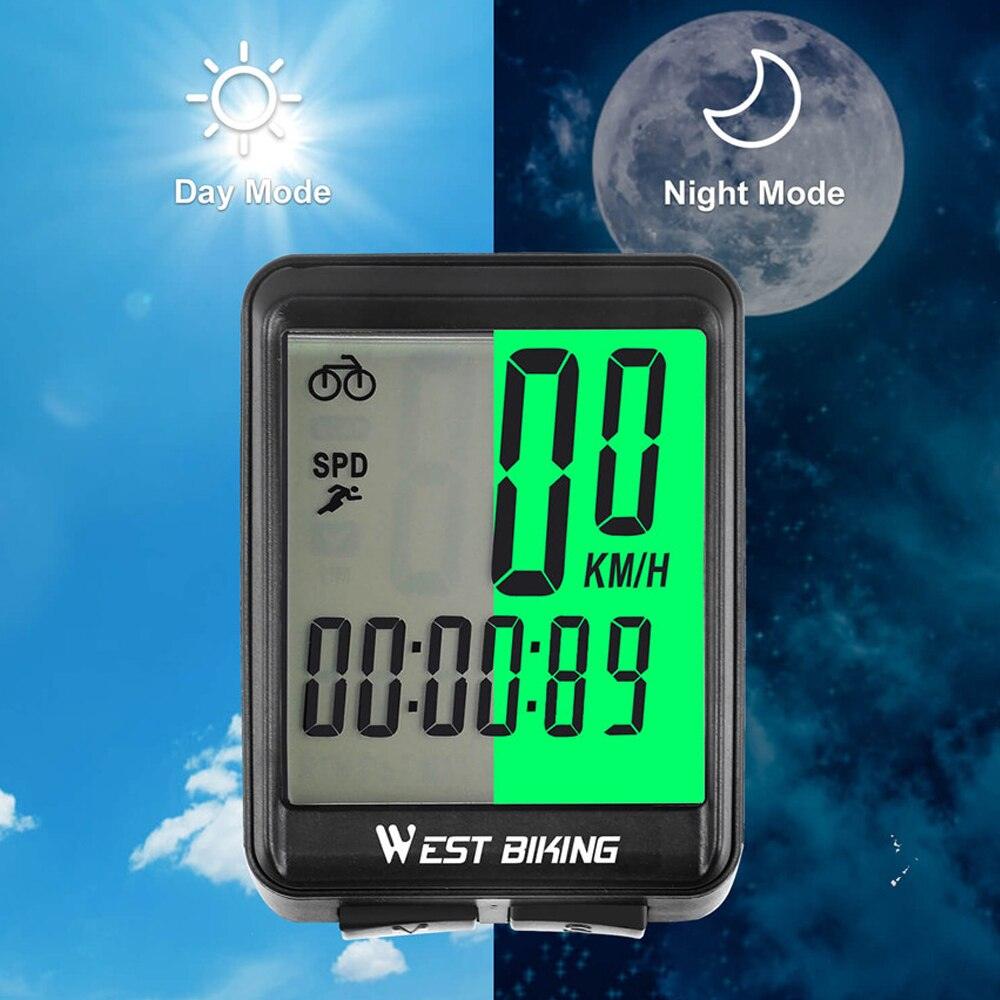 Bicycle Computer Road Bike Table Light Wired Wireless Waterproof Luminous Speedometer Waterproof Cycling Odometer Smart Sensor Auto Wake-Up Multi-Function Bicycle Speed Tracker With LCD Backlight Display Stevvex