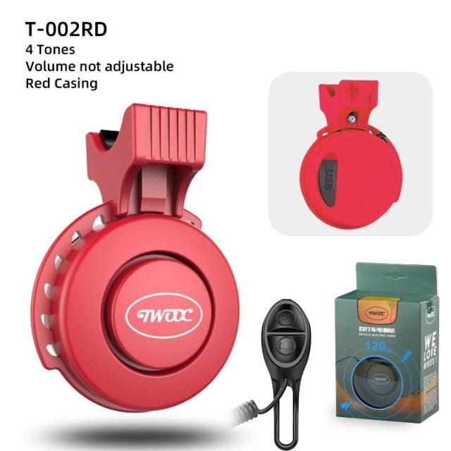 Bicycle Electronic Bell Scooter Siren Trumpet Alarm USB Charge Cycling Audio Warning Alert Safety Riding Mini Bicycle Horn Loud USB Rechargeable Handlebar Cycling Alarm Alert Ring For Mountain Bike Stevvex