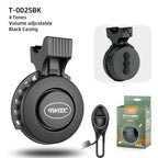 Bicycle Electronic Bell Scooter Siren Trumpet Alarm USB Charge Cycling Audio Warning Alert Safety Riding Mini Bicycle Horn Loud USB Rechargeable Handlebar Cycling Alarm Alert Ring For Mountain Bike Stevvex