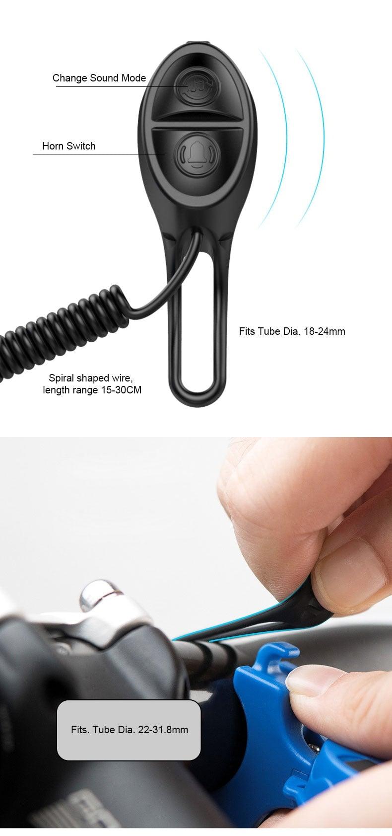 Bicycle Electronic Bell Scooter Siren Trumpet Alarm USB Charge Cycling Audio Warning Alert Safety Riding Mini Bicycle Horn Loud USB Rechargeable Handlebar Cycling Alarm Alert Ring For Mountain Bike Stevvex