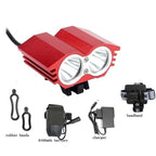 Bicycle Front Light Super Bright Bike Light Road Cycling Headlight 6400mAh Battery Pack Charger Bicycle Light USB Rechargeable Bike Headlight Set Install In Seconds Without Tools Powerful Bike Headlight Stevvex