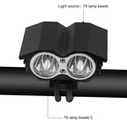 Bicycle Front Light Super Bright Bike Light Road Cycling Headlight 6400mAh Battery Pack Charger Bicycle Light USB Rechargeable Bike Headlight Set Install In Seconds Without Tools Powerful Bike Headlight Stevvex