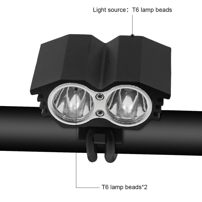 Bicycle Front Light Super Bright Bike Light Road Cycling Headlight 6400mAh Battery Pack Charger Bicycle Light USB Rechargeable Bike Headlight Set Install In Seconds Without Tools Powerful Bike Headlight Stevvex