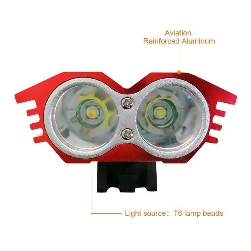 Bicycle Front Light Super Bright Bike Light Road Cycling Headlight 6400mAh Battery Pack Charger Bicycle Light USB Rechargeable Bike Headlight Set Install In Seconds Without Tools Powerful Bike Headlight Stevvex