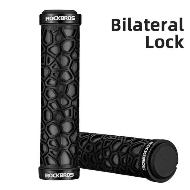 Bicycle Grips Rubber Handle Anti-Skid Cycling Handlebar Cuffs Lock Aluminum Alloy Bike Lock-On Mountain Bike Grips Bicycle Handlebar Locking Grips Non-Slip Handle Grips Stevvex