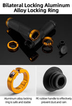 Bicycle Grips Rubber Handle Anti-Skid Cycling Handlebar Cuffs Lock Aluminum Alloy Bike Lock-On Mountain Bike Grips Bicycle Handlebar Locking Grips Non-Slip Handle Grips Stevvex