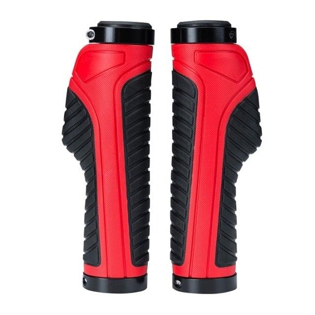 Bicycle Grips Rubber Handle Anti-Skid Cycling Handlebar Cuffs Lock Aluminum Alloy Bike Lock-On Mountain Bike Grips Bicycle Handlebar Locking Grips Non-Slip Handle Grips Stevvex