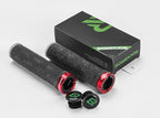 Bicycle Grips Rubber Handle Anti-Skid Cycling Handlebar Cuffs Lock Aluminum Alloy Bike Lock-On Mountain Bike Grips Bicycle Handlebar Locking Grips Non-Slip Handle Grips Stevvex