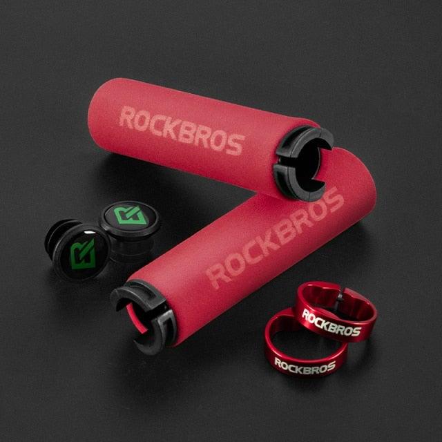 Bicycle Grips Rubber Handle Anti-Skid Cycling Handlebar Cuffs Lock Aluminum Alloy Bike Lock-On Mountain Bike Grips Bicycle Handlebar Locking Grips Non-Slip Handle Grips Stevvex