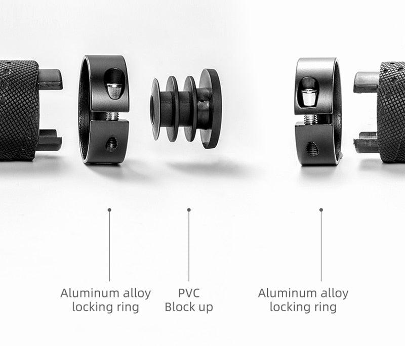 Bicycle Grips Rubber Handle Anti-Skid Cycling Handlebar Cuffs Lock Aluminum Alloy Bike Lock-On Mountain Bike Grips Bicycle Handlebar Locking Grips Non-Slip Handle Grips Stevvex