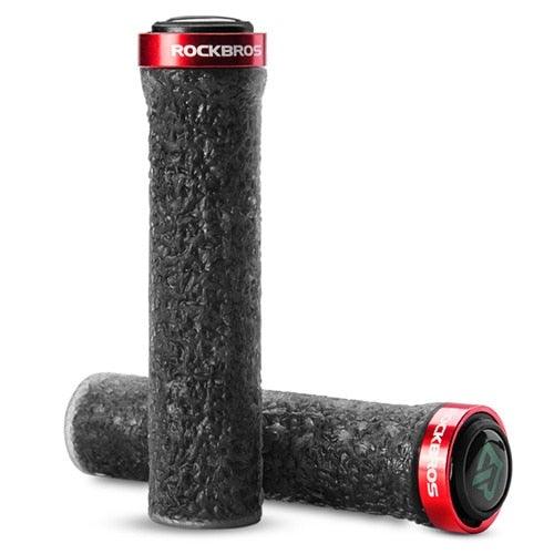 Bicycle Grips Rubber Handle Anti-Skid Cycling Handlebar Cuffs Lock Aluminum Alloy Bike Lock-On Mountain Bike Grips Bicycle Handlebar Locking Grips Non-Slip Handle Grips Stevvex