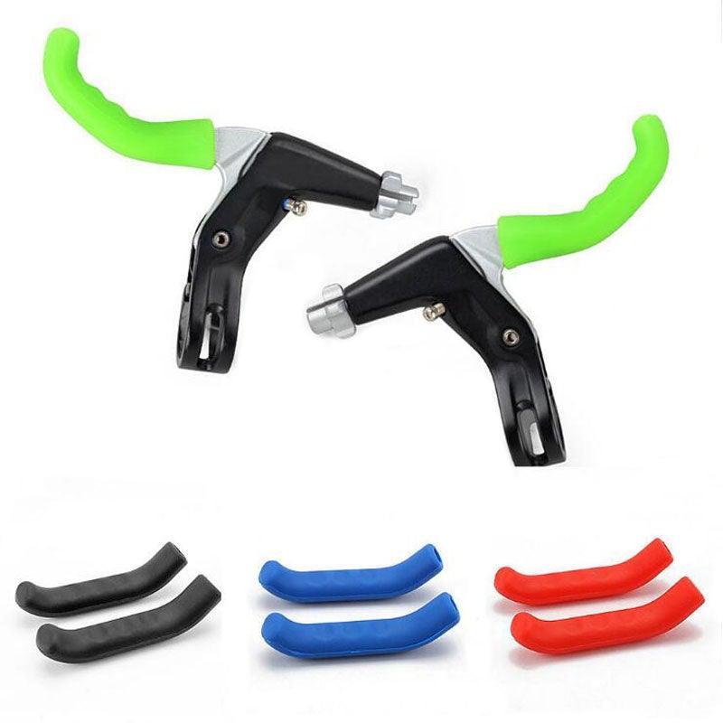 Bicycle Handle Bar Grips Cover Brake Handle Mountain Bike Cycling Silicone Anti-slip Handlebar Soft Grip Brake Silicone Covers Sleeves Waterproof Mountain Road Bike Brake Handle Protector Stevvex