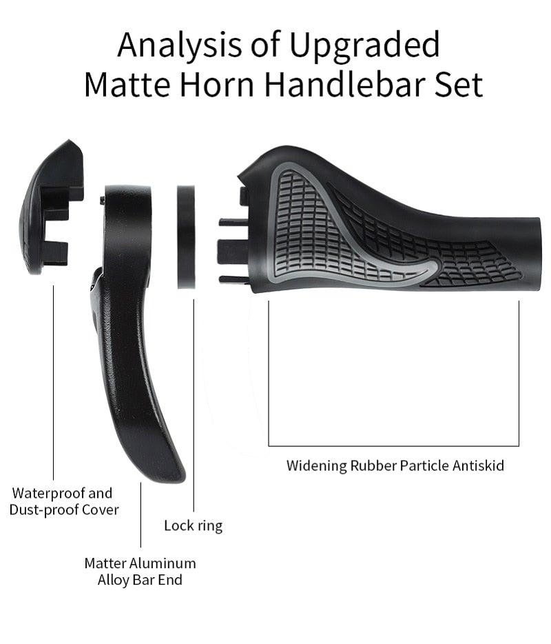 Bicycle Handlebar Grips Cycling Bicycle Accessories Non-Slip Bicycle Handlebar Grips Bike Handle Ergonomic Shockproof Bicycle Handle Grip With Adjustable Aluminum Lock For Mountain Bike Stevvex
